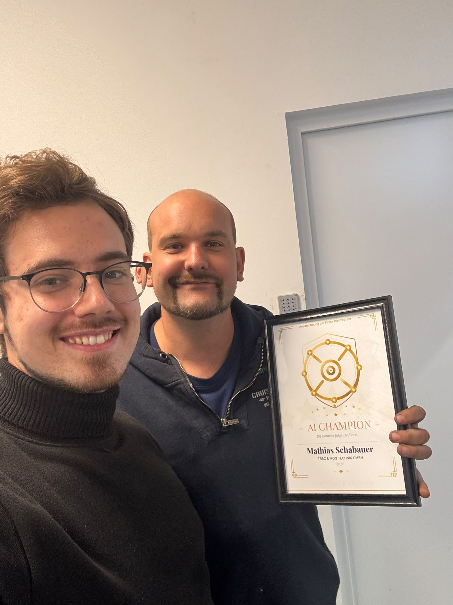 Award-Übergabe an unseren Kunden